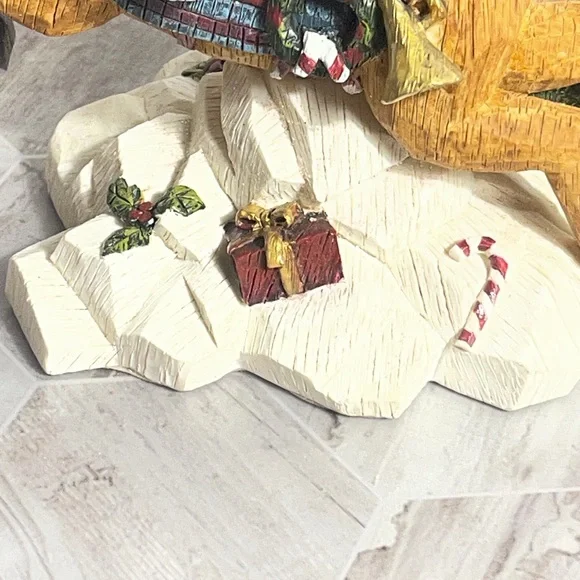 Hero Gift Snowman Riding Reindeer Christmas Figurine Folk Art Decor - Picture 4 of 12